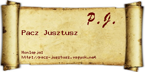 Pacz Jusztusz névjegykártya